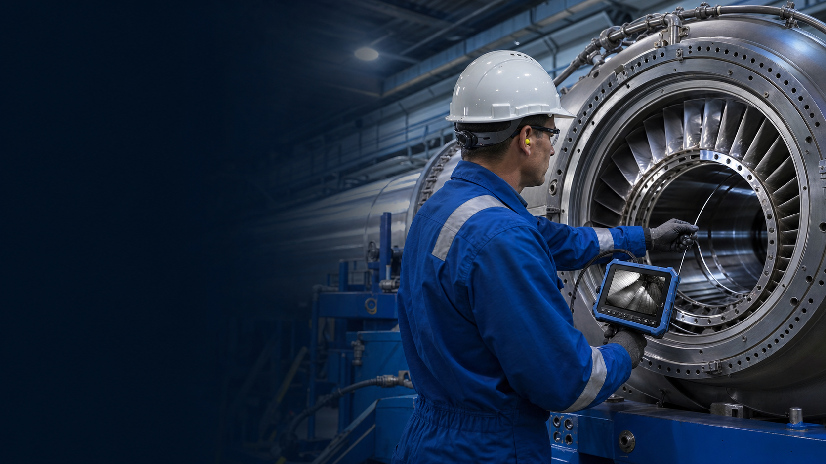 NDT specialist inspecting critical industrial equipment